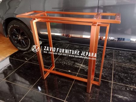 kaki meja konsul stainless warna rose gold terunik