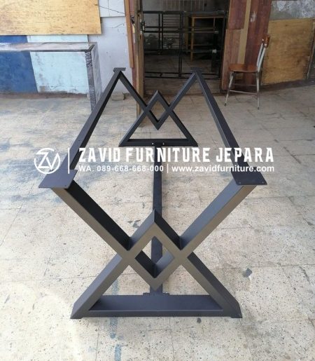 rangka kaki meja besi hollow desain segitiga