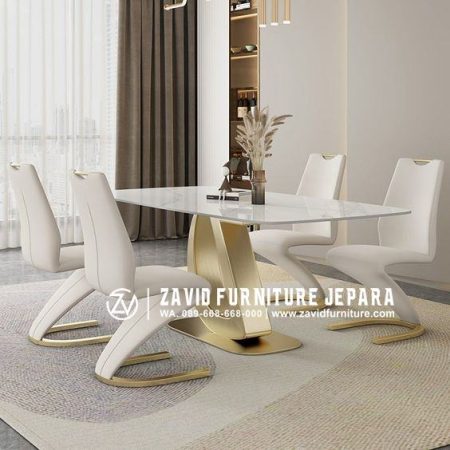 meja makan marmer 4 kursi unik